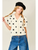 Ruffle Edge Dot Print Short Sleeve Jacket