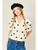 Ruffle Edge Dot Print Short Sleeve Jacket