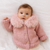 Fur Collar Rosy Cardigan Sweater For Baby & Toddler