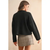 Button Front Lace Trim Knitted Cardigan - BLACK