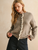 Button Front Lace Trim Knitted Cardigan - MOCHA