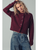 Relaxed Wool Blend Button-Up Cardigan - WINE