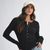 Henley Long Sleeve Top - BLACK