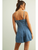 Paneled Washed Denim Romper