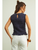 Sleeveless with All Over Smocking Top - NAVY