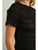 Chiffon Short Sleeve Button Front Top - BLACK