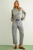 Striped Pattern Washed Barrel Pants with Belt - Blue
