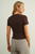 Essential Classic Short Sleeve Ribbed Top - Brown