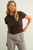 Essential Classic Short Sleeve Ribbed Top - Brown