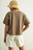 Short Sleeve Linen Knitted Top - Olive