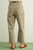 Striped Pattern Washed Barrel Pants with Belt - Olive