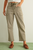 Striped Pattern Washed Barrel Pants with Belt - Olive