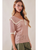 Knit Sailor-Collar Ribbon Top - ROSE LATTE