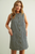 Striped Fabric Button Front Denim Dress