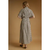 Gingham Pattern Button Down Shirt Dress - Brown/Cream