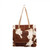 Myra CARAMEL FRONT POCKET HAIRON TOTE BAG - S-1428