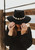 LADIES PINCH FRONT BLACK HAT