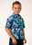 BOYS S/S SHIRT PERFORMANCE Y/D ALLOVER PRINT - SNAP 00722 BEACH HORSESHOES PRINT