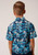 BOYS S/S SHIRT PERFORMANCE Y/D ALLOVER PRINT - SNAP 00722 BEACH HORSESHOES PRINT
