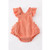 CORAL VELVET RUFFLE BABY ROMPER