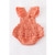 CORAL VELVET RUFFLE BABY ROMPER