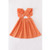CORAL VELVET RUFFLE SUSPENDER DRESS