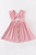 PINK VELVET RUFFLE SUSPENDER DRESS