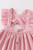 PINK VELVET RUFFLE SUSPENDER DRESS