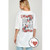 COWGIRL QUEEN CARD CHEST POCKET OVERSIZED WHITE GRAPHIC TEE