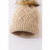 ALMOND CROSS CABLE KNIT POM POM BEANIE