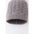 GREY CABLE KNIT POM POM BEANIE