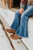 DARK BLUE STONE WASH BELL BOTTOM JEANS