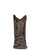 LD BLACK/BROWN EMBROIDERY & ZIPPER ANKLE BOOT L5917