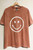 MINERAL WASHED VINTAGE SMILEY GRAPHIC T-SHIRT - MAUVE (OVERSIZED)