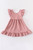 GIRLS PINK SUEDE RUFFLE GIRLS DRESS