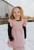 GIRLS PINK SUEDE RUFFLE GIRLS DRESS