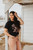 RAISIN HELL WITH THE HIPPIES & THE COWBOYS GRAPHIC TOP - BLACK