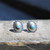 CONCHO OVAL TURQUOISE STUD EARRINGS STYLE - 008