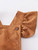 BABY GIRL BROWN SUEDE RUFFLE ROMPER