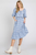 TEXTURED GINGHAM PUFF SLEEVE TIERED DRESS