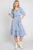 TEXTURED GINGHAM PUFF SLEEVE TIERED DRESS