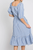 TEXTURED GINGHAM PUFF SLEEVE TIERED DRESS