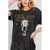 COWBOY TAKE ME AWAY GRAPHIC DRESS - MINERAL WASH BLACK