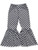 CHECKERBOARD BELL BOTTOM PANTS - BLACK/WHITE