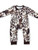 COW PRINT BABY LONG SLEEVE ZIP ROMPER