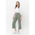 HIGH RISE CROP WIDE LEG | ARMY GREEN