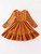 BROWN CORDUROY RUFFLE GIRL DRESS