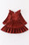 BURGUNDY VELVET RUFFLE GIRL DRESS