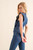 Ruffle Sleeve Button Up Bell Bottom Denim Jumpsuit - Med Wash
