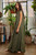 Wide Leg Chess Board Textured Brushed Knit Jumpsuit - Olive